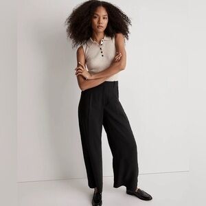 Madewell The Harlow Wide-Leg Ankle Pant in Softdrape